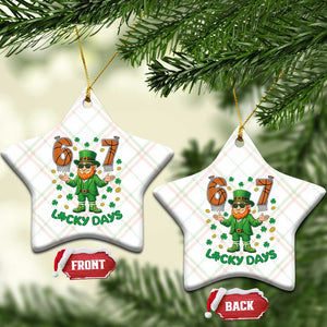 67 Basketball St Patricks Day Ceramic Ornament Funny Six Seven Leprechaun Meme TS14 Print Your Wear