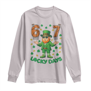 67 Basketball St Patricks Day Long Sleeve Shirt Funny Six Seven Leprechaun Meme TS14 Ice Gray Print Your Wear