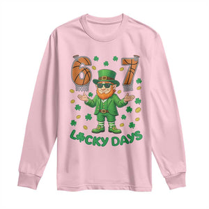 67 Basketball St Patricks Day Long Sleeve Shirt Funny Six Seven Leprechaun Meme TS14 Light Pink Print Your Wear