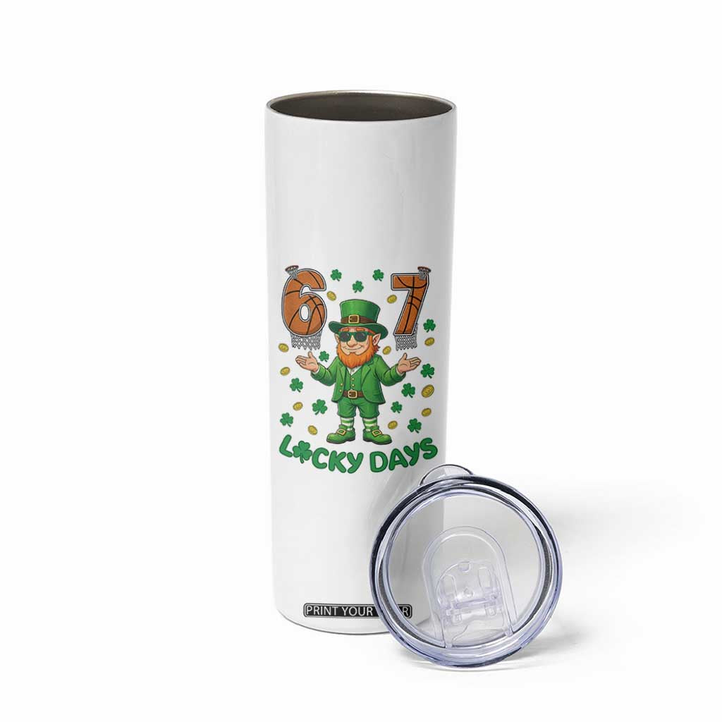 67 Basketball St Patricks Day Skinny Tumbler Funny Six Seven Leprechaun Meme TS14 Print Your Wear