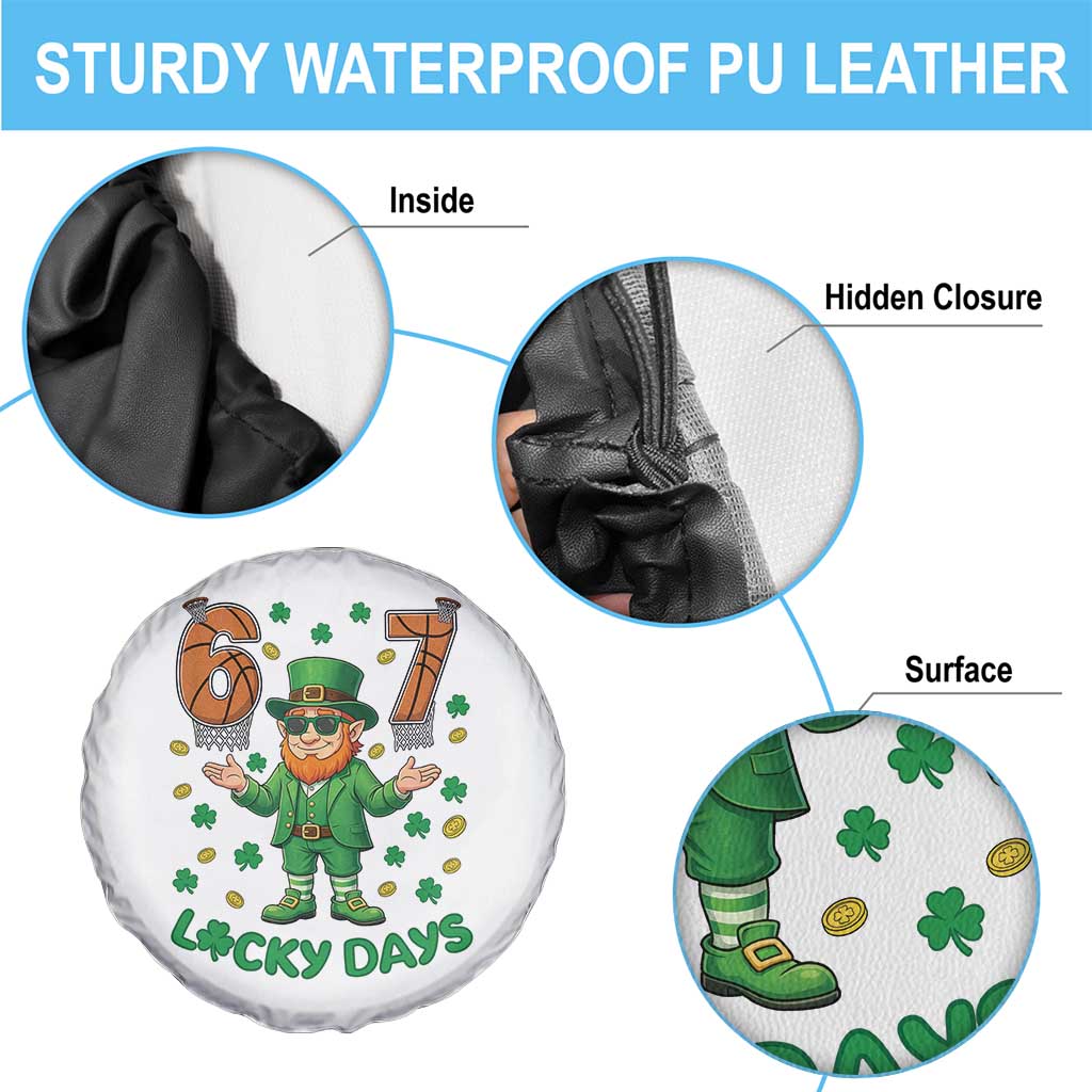 67 Basketball St Patricks Day Spare Tire Cover Funny Six Seven Leprechaun Meme TS14 Print Your Wear