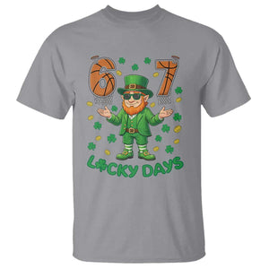 67 Basketball St Patricks Day T Shirt Funny Six Seven Leprechaun Meme TS14 Sport Gray Print Your Wear
