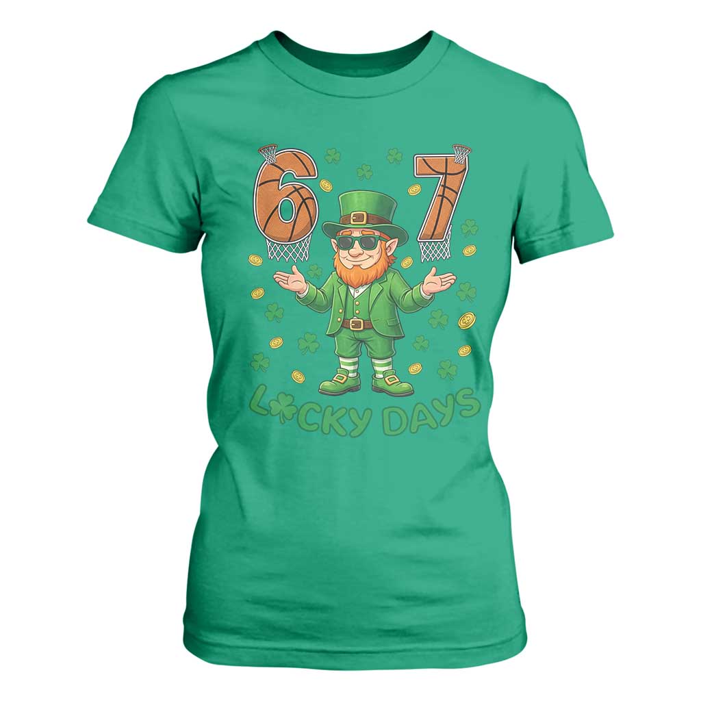 67 Basketball St Patricks Day T Shirt For Women Funny Six Seven Leprechaun Meme TS14 Irish Green Print Your Wear