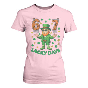 67 Basketball St Patricks Day T Shirt For Women Funny Six Seven Leprechaun Meme TS14 Light Pink Print Your Wear