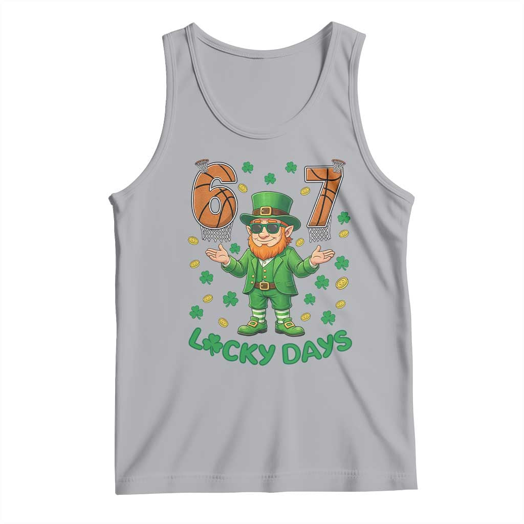 67 Basketball St Patricks Day Tank Top Funny Six Seven Leprechaun Meme TS14 Athletic Heather Print Your Wear