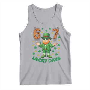 67 Basketball St Patricks Day Tank Top Funny Six Seven Leprechaun Meme TS14 Athletic Heather Print Your Wear
