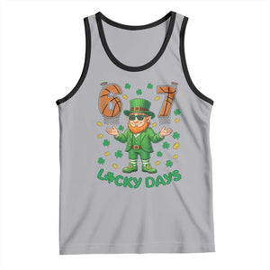 67 Basketball St Patricks Day Tank Top Funny Six Seven Leprechaun Meme TS14 Athletic Heather Black Print Your Wear
