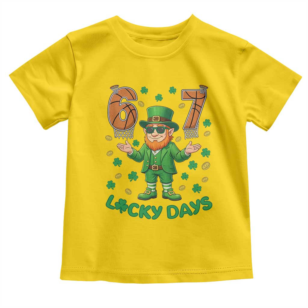 67 Basketball St Patricks Day Toddler T Shirt - Funny Six Seven Leprechaun Meme TS14 Daisy Print Your Wear