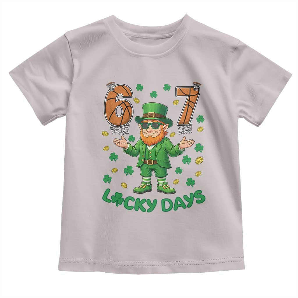 67 Basketball St Patricks Day Toddler T Shirt - Funny Six Seven Leprechaun Meme TS14 Ice Gray Print Your Wear