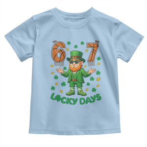 67 Basketball St Patricks Day Toddler T Shirt - Funny Six Seven Leprechaun Meme TS14 Light Blue Print Your Wear