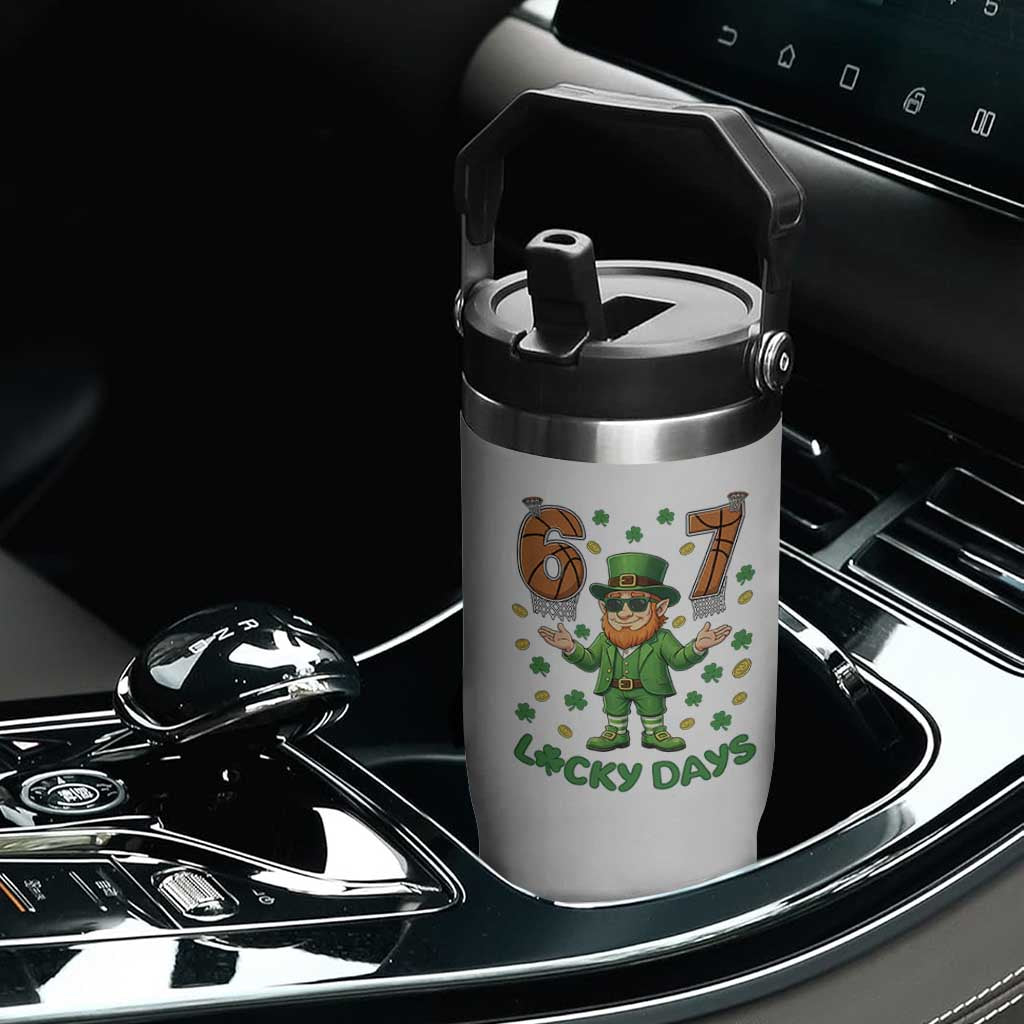67 Basketball St Patricks Day Flip Straw Tumbler Funny Six Seven Leprechaun Meme TS14 Print Your Wear