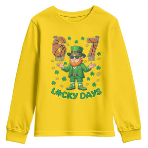 67 Basketball St Patricks Day Youth Sweatshirt Funny Six Seven Leprechaun Meme TS14 Daisy Print Your Wear