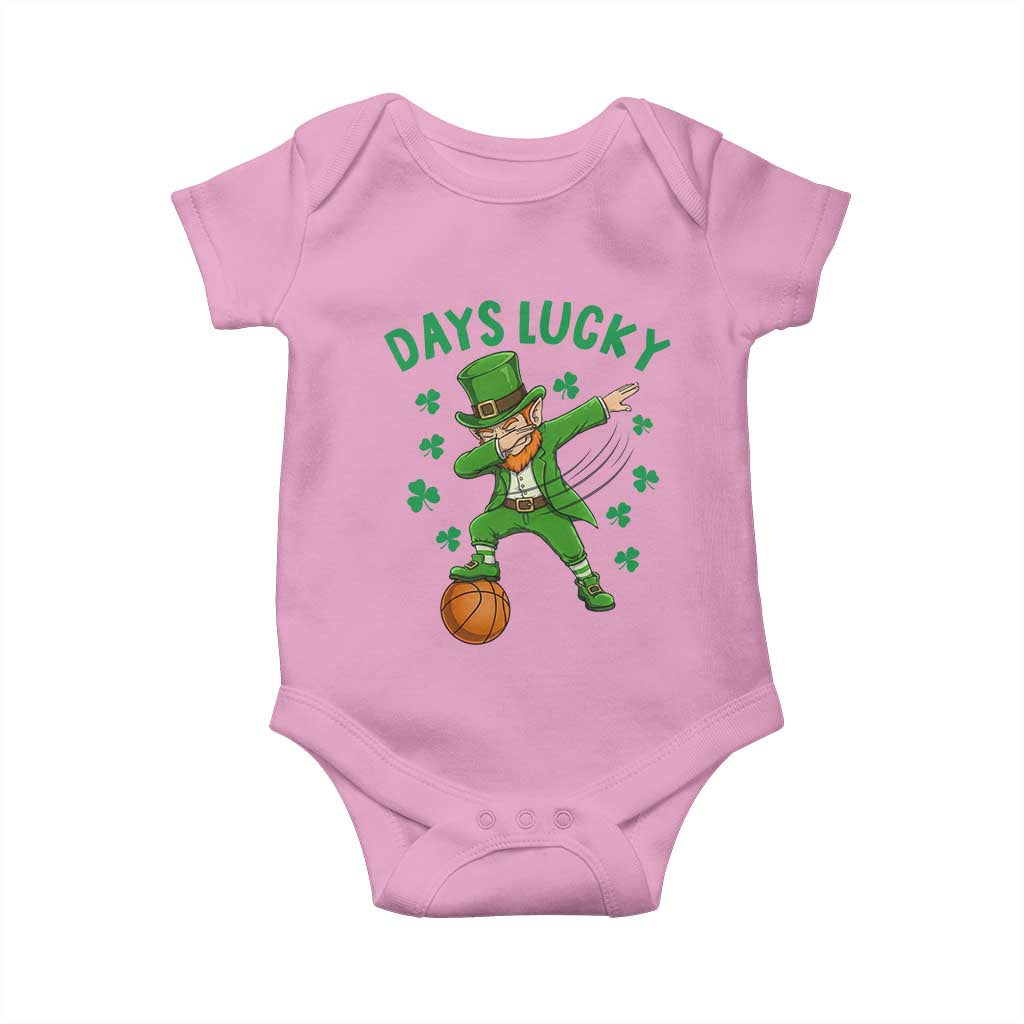 Funny Dabbing Leprechaun St Patricks Day Baby Onesie Days Lucky TS14 Light Pink Print Your Wear