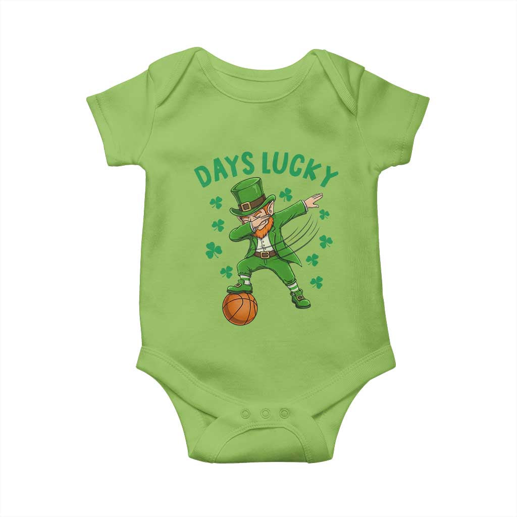 Funny Dabbing Leprechaun St Patricks Day Baby Onesie Days Lucky TS14 Lime Print Your Wear