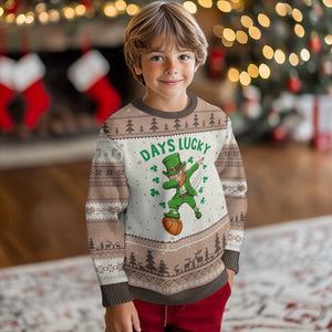 Funny Dabbing Leprechaun St Patricks Day Ugly Christmas Sweater Days Lucky TS14 Mocha Mousse Print Your Wear