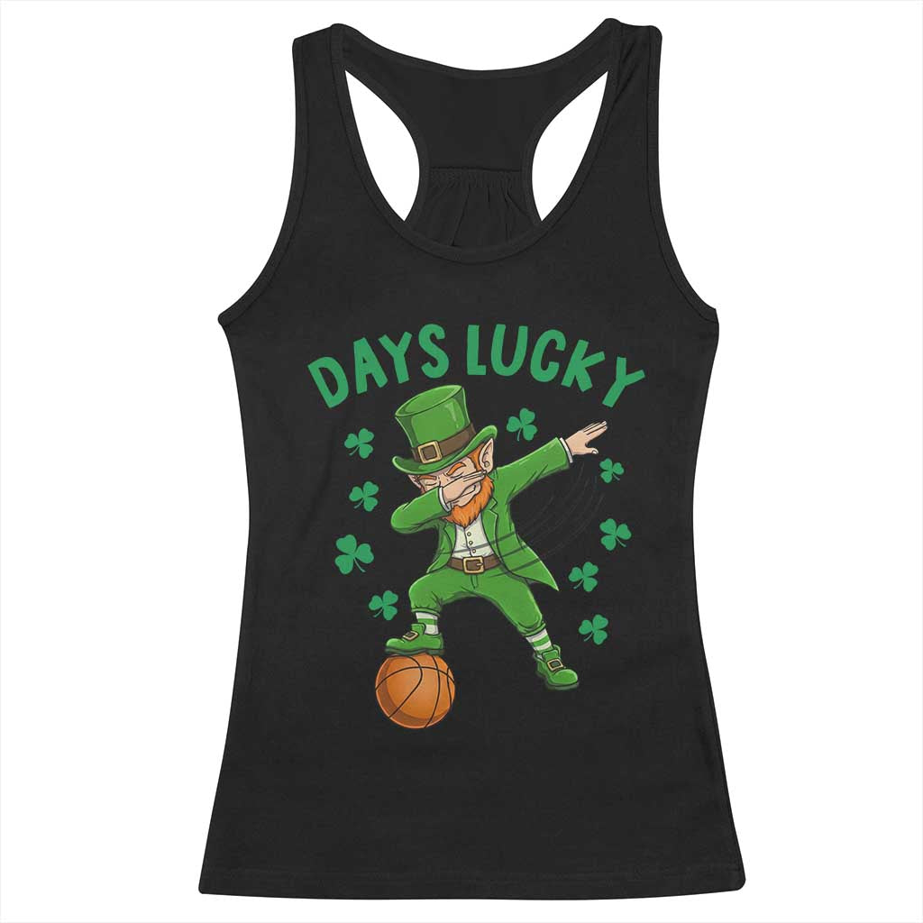 Funny Dabbing Leprechaun St Patricks Day Racerback Tank Top Days Lucky TS14 Black Print Your Wear