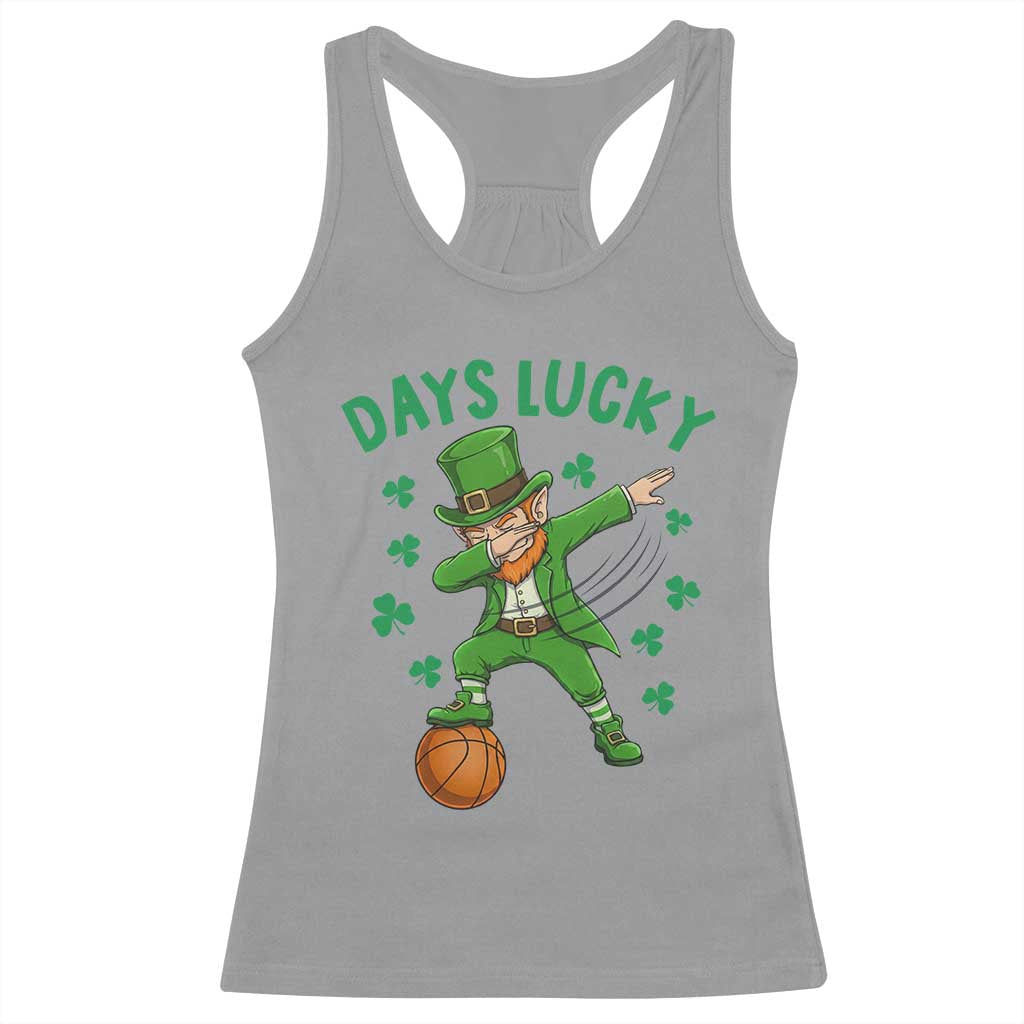 Funny Dabbing Leprechaun St Patricks Day Racerback Tank Top Days Lucky TS14 Sport Gray Print Your Wear