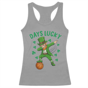 Funny Dabbing Leprechaun St Patricks Day Racerback Tank Top Days Lucky TS14 Sport Gray Print Your Wear