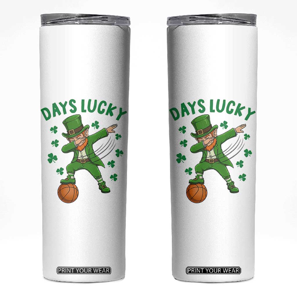 Funny Dabbing Leprechaun St Patricks Day Skinny Tumbler Days Lucky TS14 White Print Your Wear
