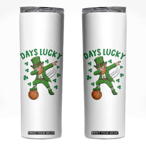 Funny Dabbing Leprechaun St Patricks Day Skinny Tumbler Days Lucky TS14 White Print Your Wear