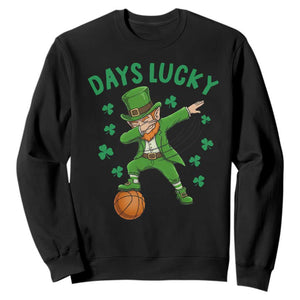 Funny Dabbing Leprechaun St Patricks Day Sweatshirt Days Lucky TS14 Black Print Your Wear