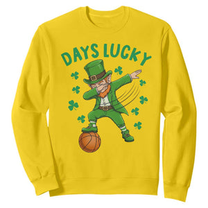 Funny Dabbing Leprechaun St Patricks Day Sweatshirt Days Lucky TS14 Daisy Print Your Wear
