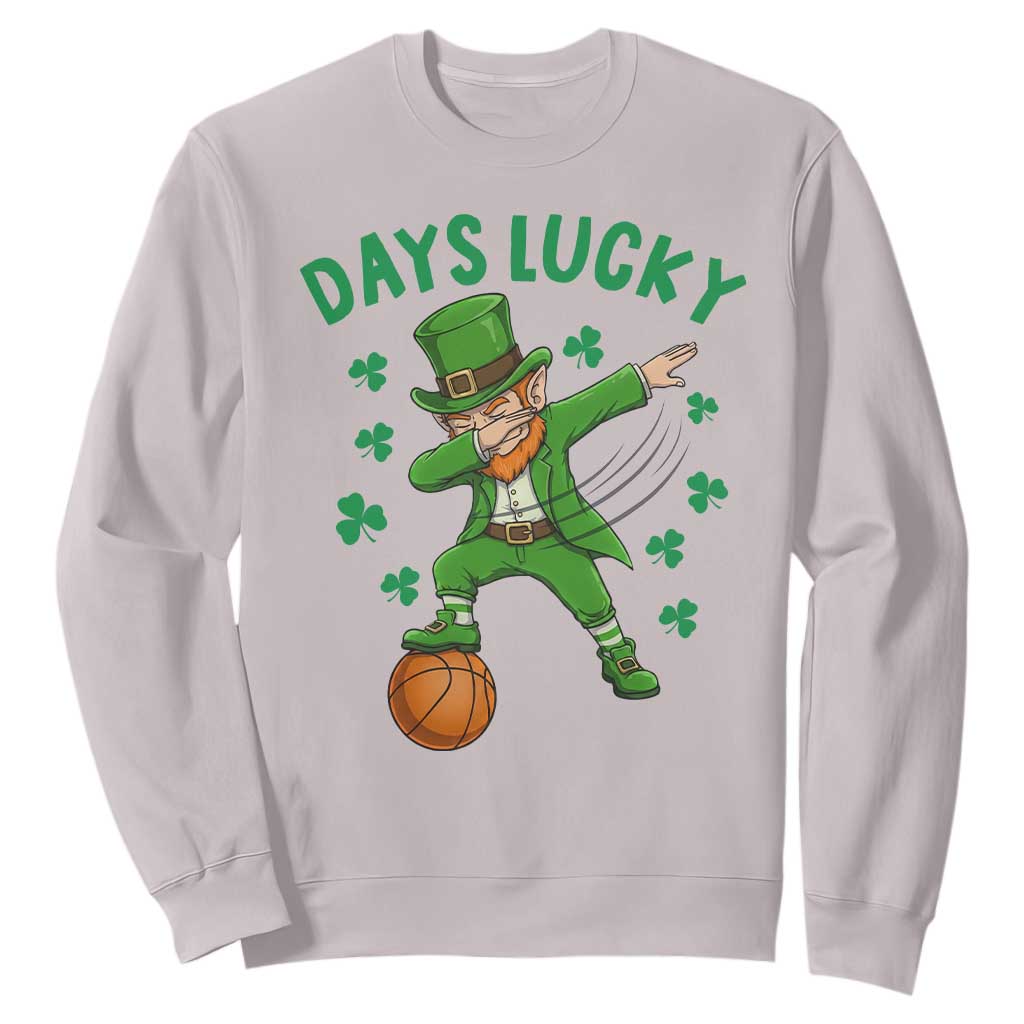 Funny Dabbing Leprechaun St Patricks Day Sweatshirt Days Lucky TS14 Ice Gray Print Your Wear