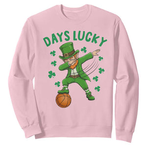 Funny Dabbing Leprechaun St Patricks Day Sweatshirt Days Lucky TS14 Light Pink Print Your Wear