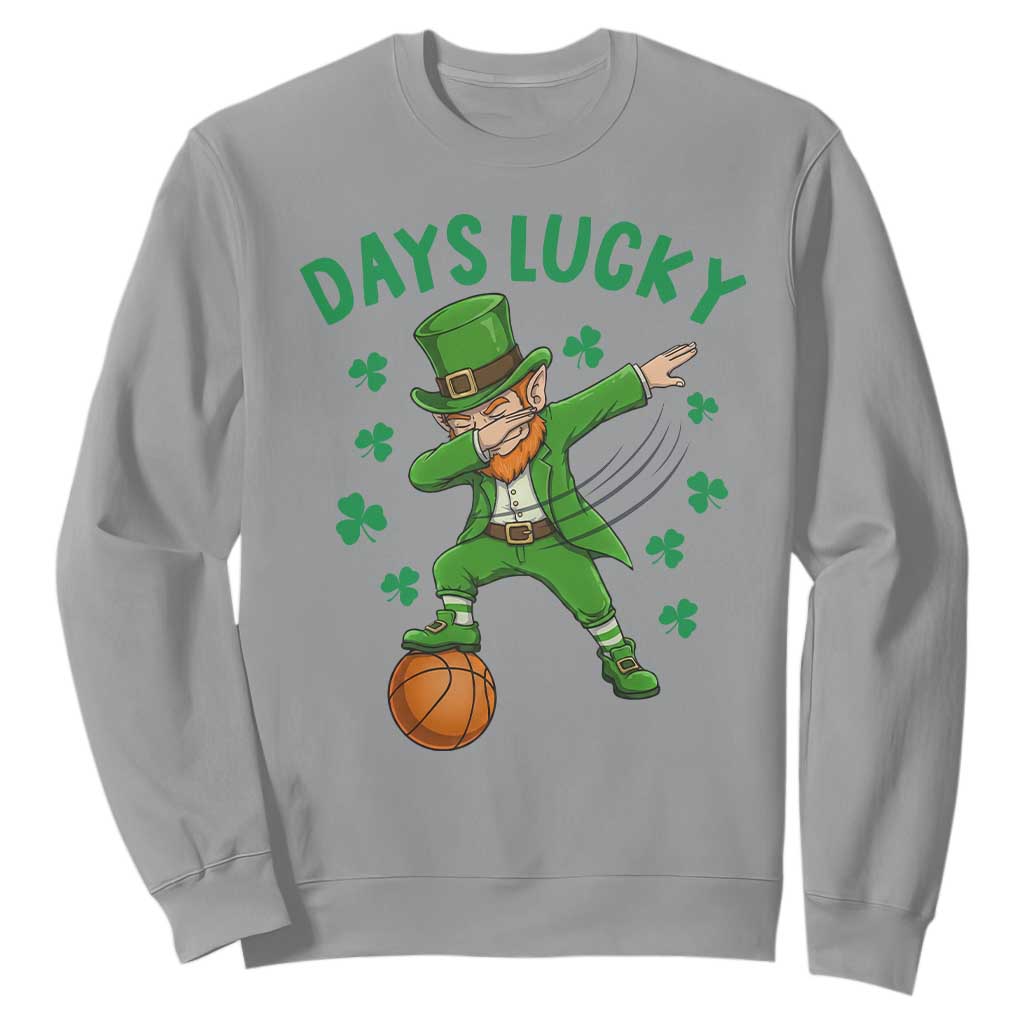 Funny Dabbing Leprechaun St Patricks Day Sweatshirt Days Lucky TS14 Sport Gray Print Your Wear