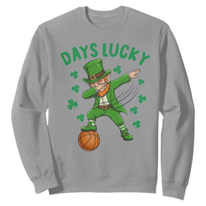 Funny Dabbing Leprechaun St Patricks Day Sweatshirt Days Lucky TS14 Sport Gray Print Your Wear
