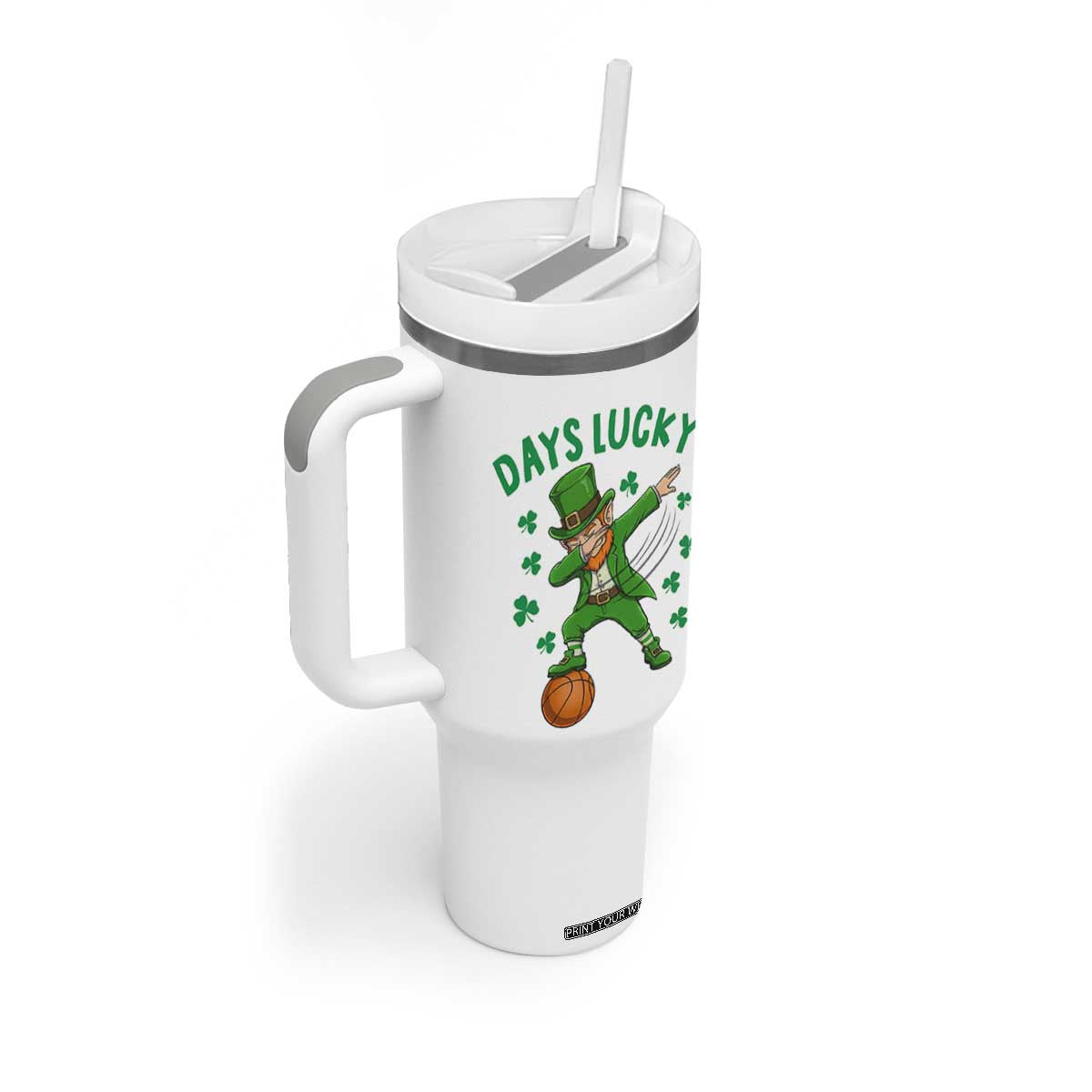 Funny Dabbing Leprechaun St Patricks Day Tumbler With Handle Days Lucky TS14 Print Your Wear