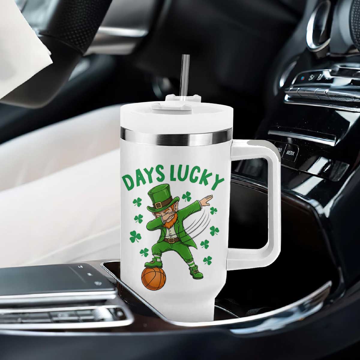 Funny Dabbing Leprechaun St Patricks Day Tumbler With Handle Days Lucky TS14 Print Your Wear