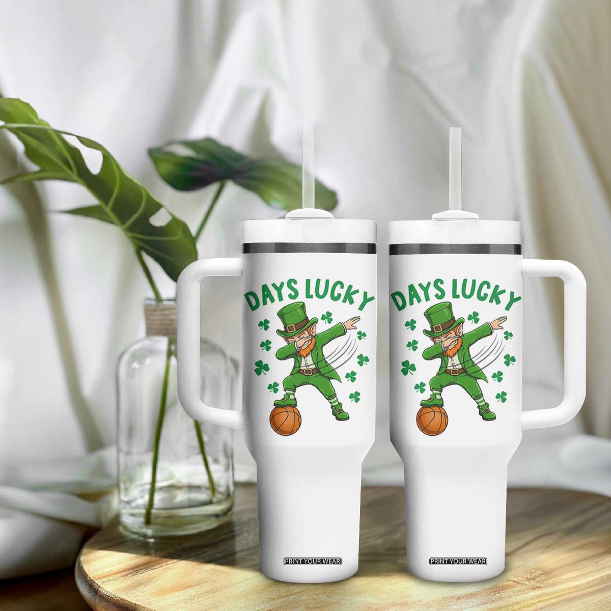 Funny Dabbing Leprechaun St Patricks Day Tumbler With Handle Days Lucky TS14 Print Your Wear