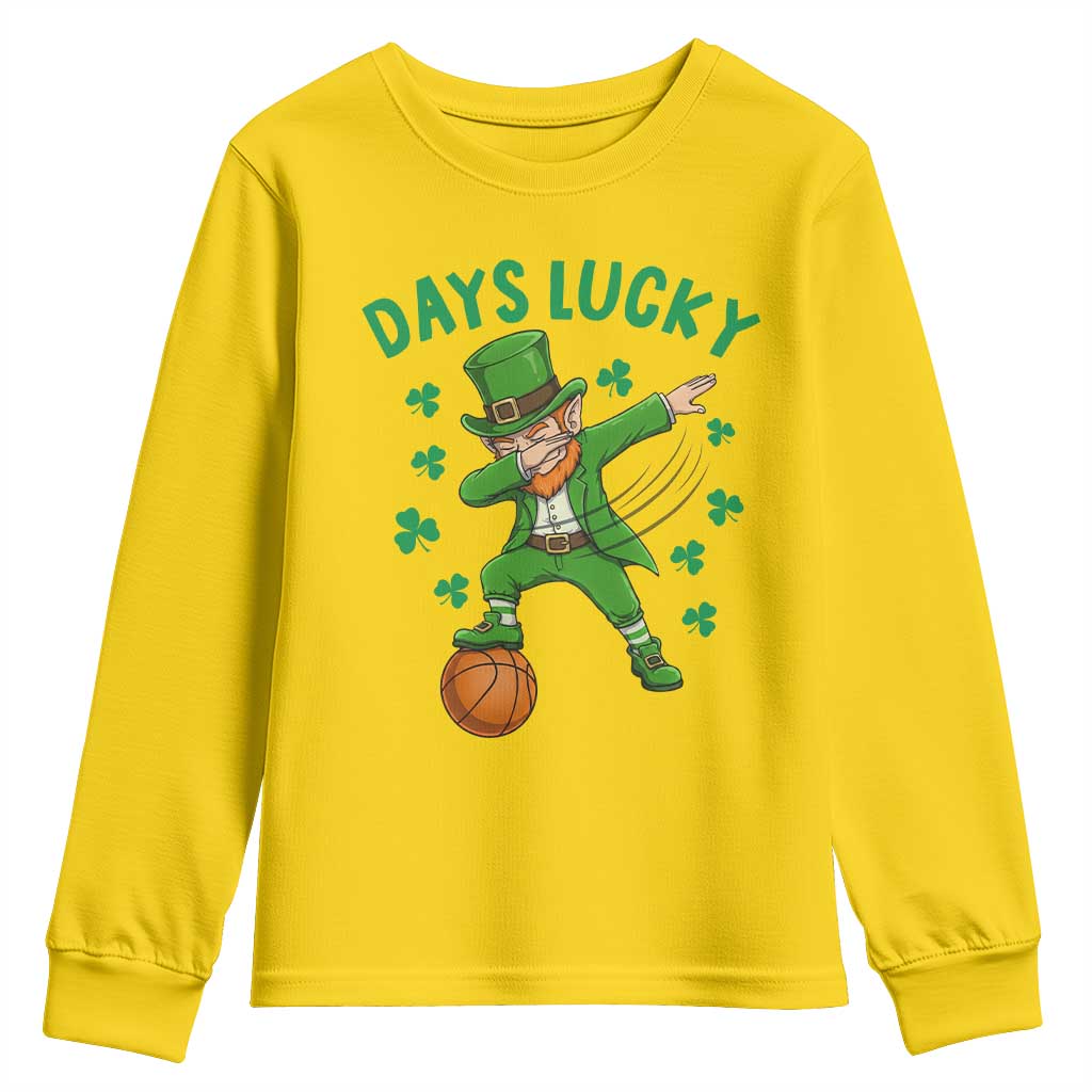 Funny Dabbing Leprechaun St Patricks Day Youth Sweatshirt Days Lucky TS14 Daisy Print Your Wear