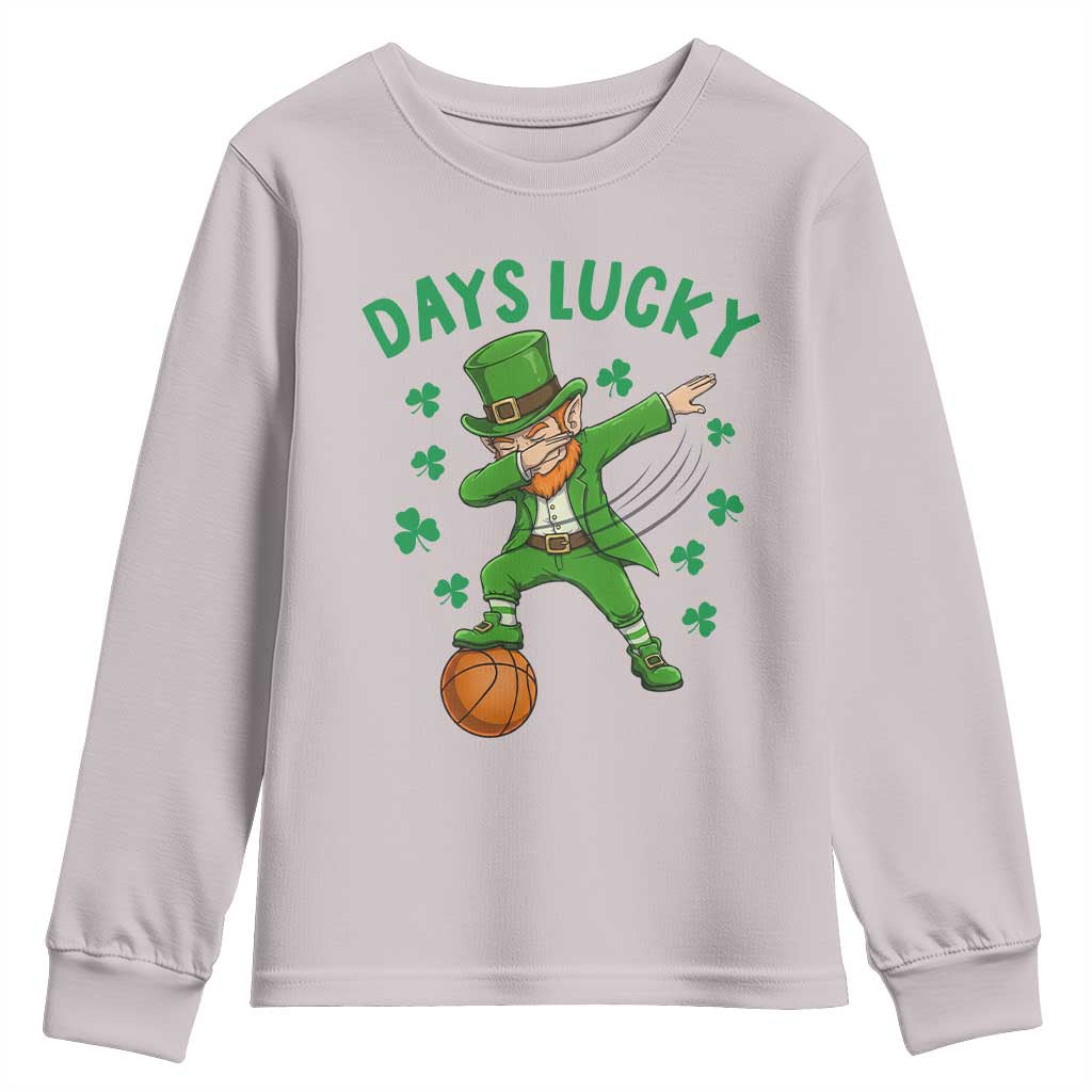 Funny Dabbing Leprechaun St Patricks Day Youth Sweatshirt Days Lucky TS14 Ice Gray Print Your Wear