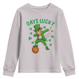 Funny Dabbing Leprechaun St Patricks Day Youth Sweatshirt Days Lucky TS14 Ice Gray Print Your Wear