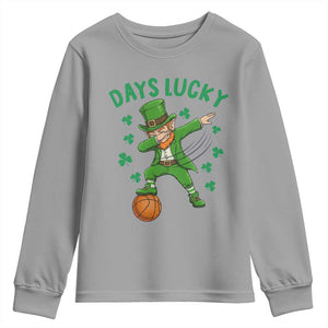 Funny Dabbing Leprechaun St Patricks Day Youth Sweatshirt Days Lucky TS14 Sport Gray Print Your Wear