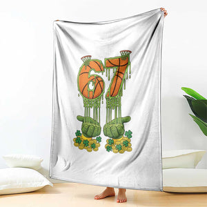 67 Basketball St Patricks Day Throw Blanket Funny Six Seven Gen Alpha Meme Drip TS14 Print Your Wear