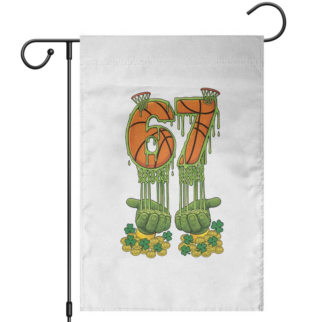 67 Basketball St Patricks Day Garden Flag Funny Six Seven Gen Alpha Meme Drip TS14 White Print Your Wear