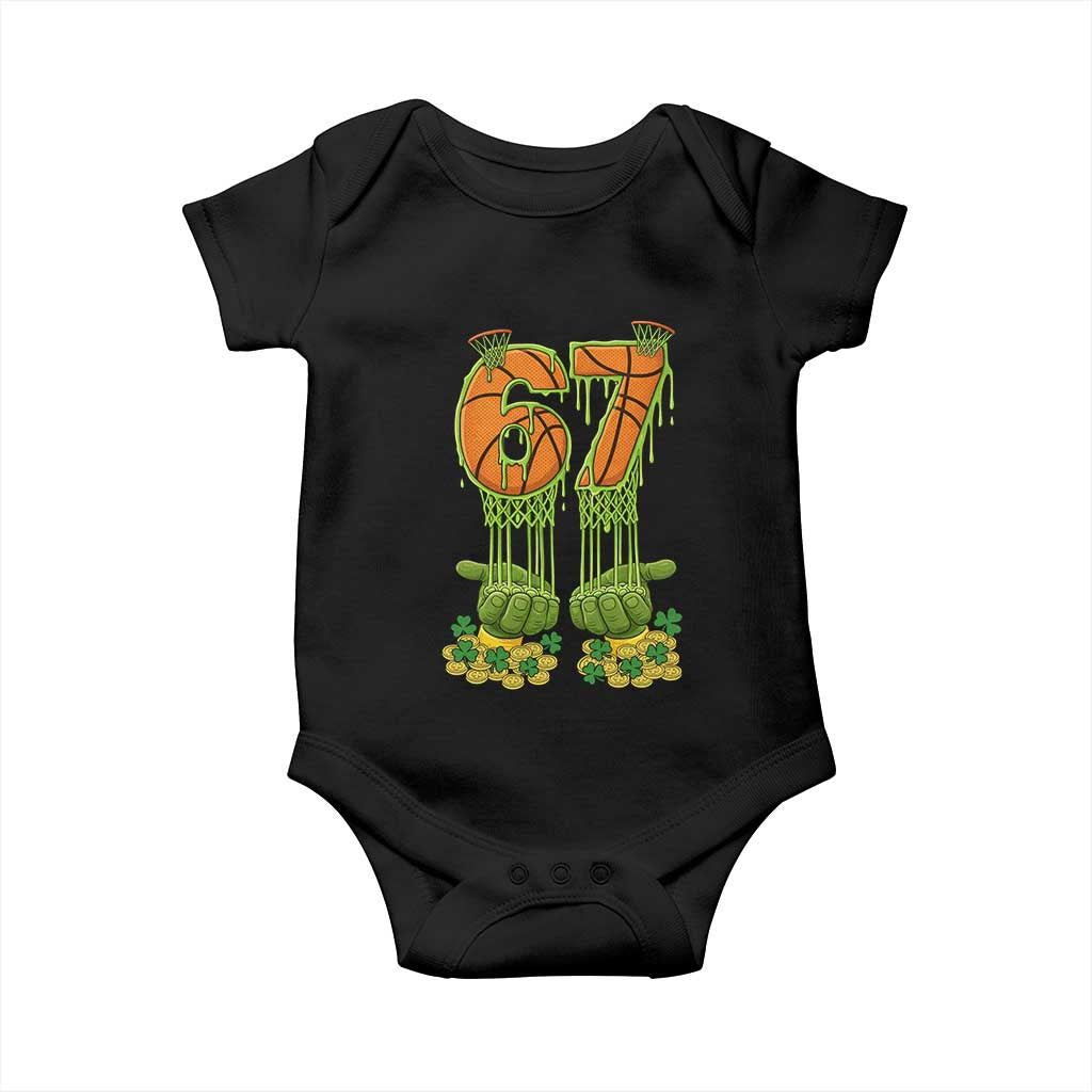 67 Basketball St Patricks Day Baby Onesie Funny Six Seven Gen Alpha Meme Drip TS14 Black Print Your Wear