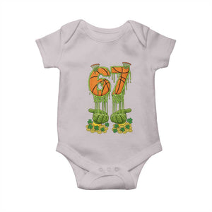 67 Basketball St Patricks Day Baby Onesie Funny Six Seven Gen Alpha Meme Drip TS14 Ice Gray Print Your Wear