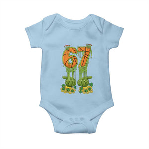 67 Basketball St Patricks Day Baby Onesie Funny Six Seven Gen Alpha Meme Drip TS14 Light Blue Print Your Wear