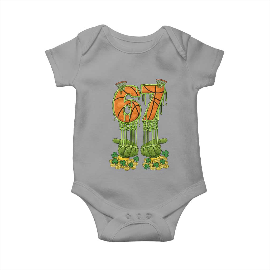 67 Basketball St Patricks Day Baby Onesie Funny Six Seven Gen Alpha Meme Drip TS14 Sport Gray Print Your Wear