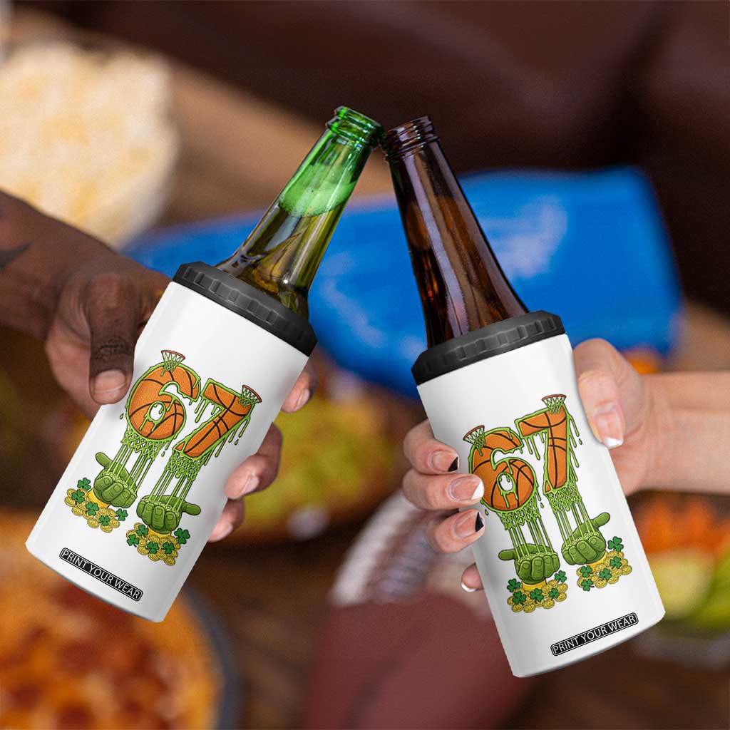 67 Basketball St Patricks Day 4 in 1 Can Cooler Tumbler Funny Six Seven Gen Alpha Meme Drip TS14 Print Your Wear