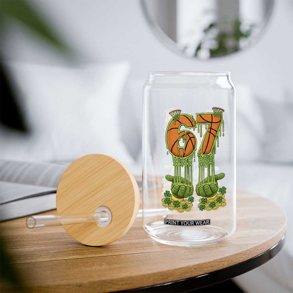 67 Basketball St Patricks Day Glass Can Funny Six Seven Gen Alpha Meme Drip TS14 Print Your Wear