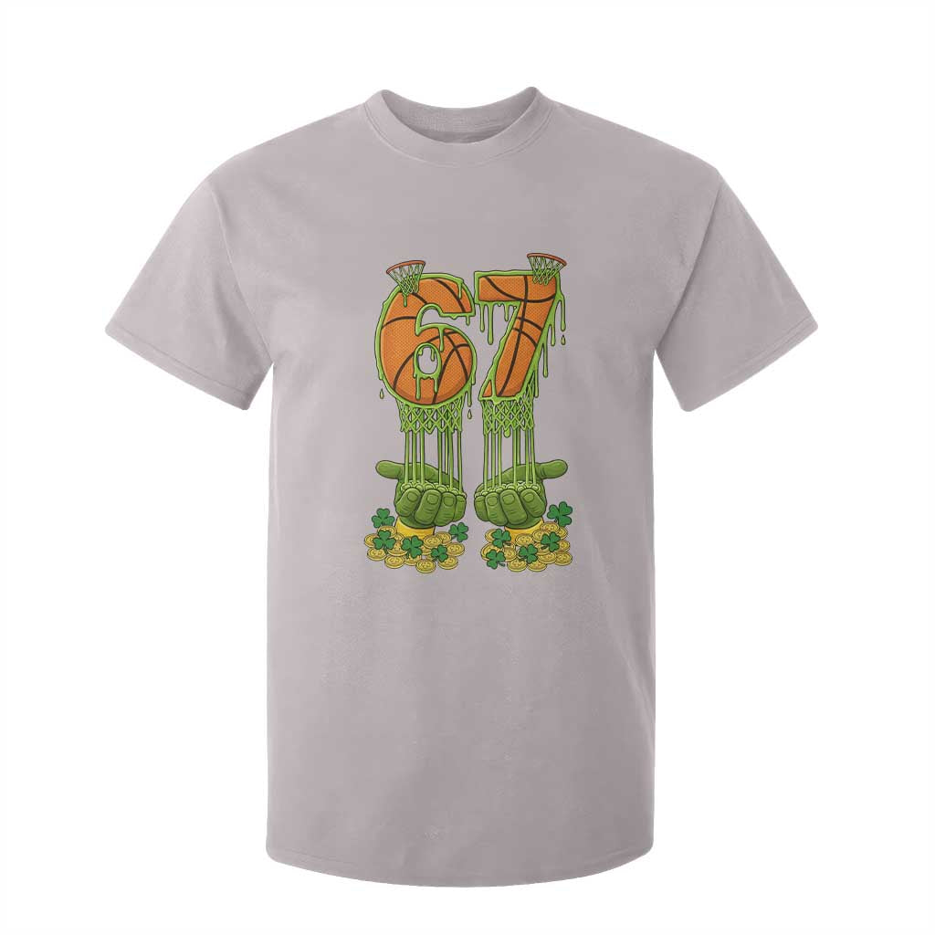 67 Basketball St Patricks Day T Shirt For Kid Funny Six Seven Gen Alpha Meme Drip TS14 Ice Gray Print Your Wear