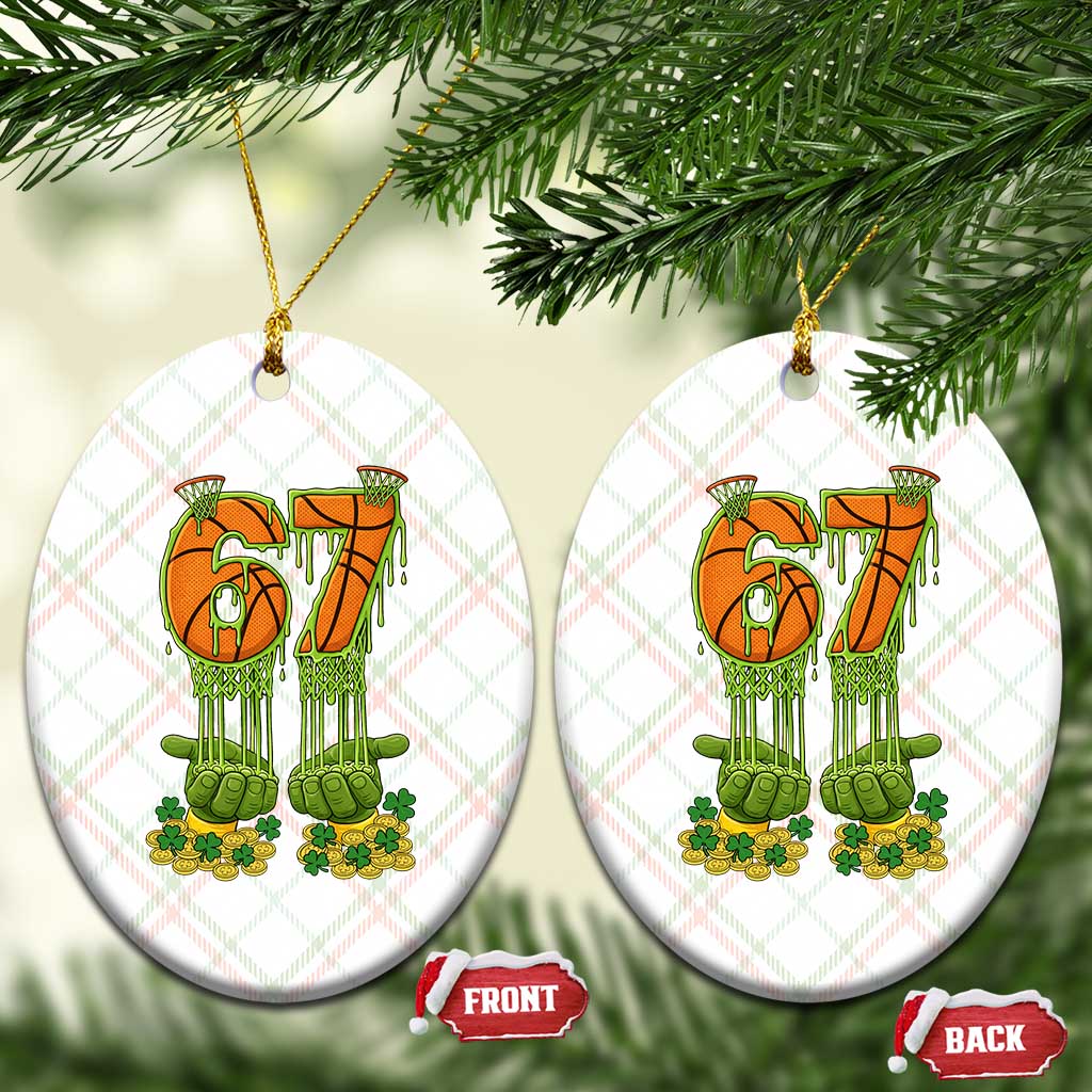 67 Basketball St Patricks Day Ceramic Ornament Funny Six Seven Gen Alpha Meme Drip TS14 Print Your Wear
