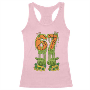 67 Basketball St Patricks Day Racerback Tank Top Funny Six Seven Gen Alpha Meme Drip TS14 Light Pink Print Your Wear