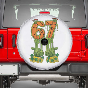 67 Basketball St Patricks Day Spare Tire Cover Funny Six Seven Gen Alpha Meme Drip TS14 White Print Your Wear