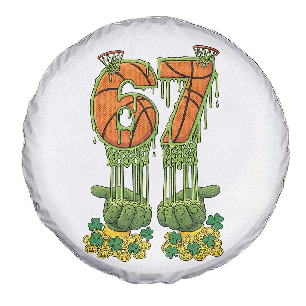 67 Basketball St Patricks Day Spare Tire Cover Funny Six Seven Gen Alpha Meme Drip TS14 Print Your Wear